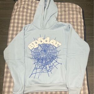 Baby Blue Sp5der Hoodie Size Large